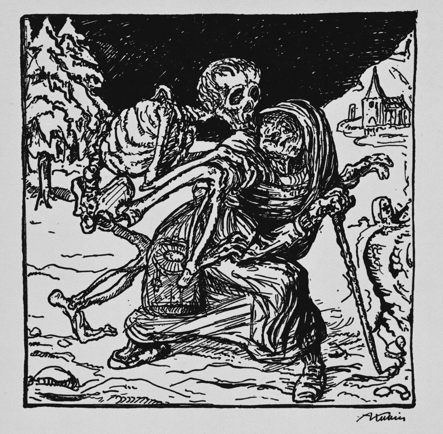 死の舞踏』：（6）老婆|アルフレート・クビーン |所蔵作品検索｜国立