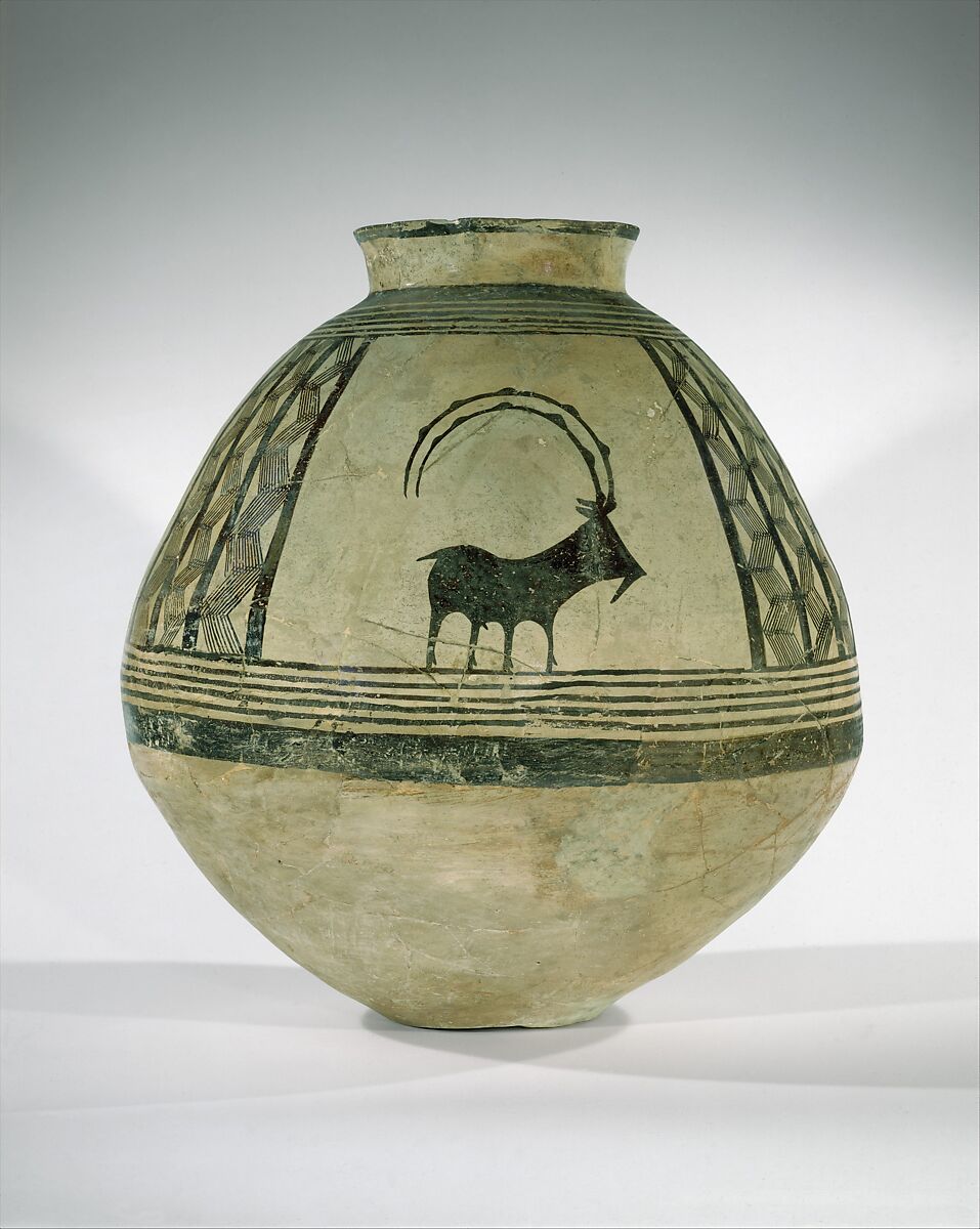 Storage jar decorated with mountain goats - Chalcolithic - The