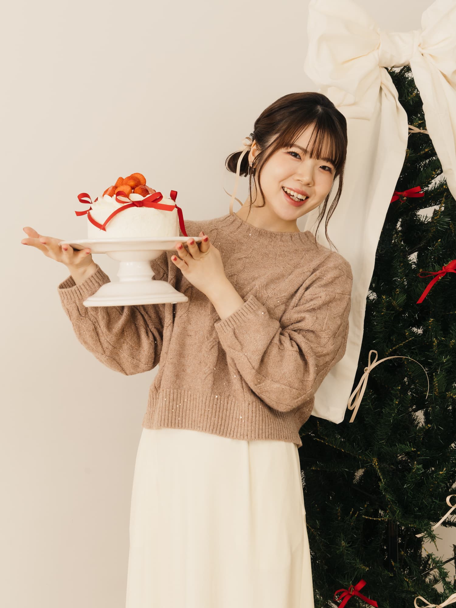 YUNA SANTA】スパンコールケーブルミックスニット | 小柄・低身長女性