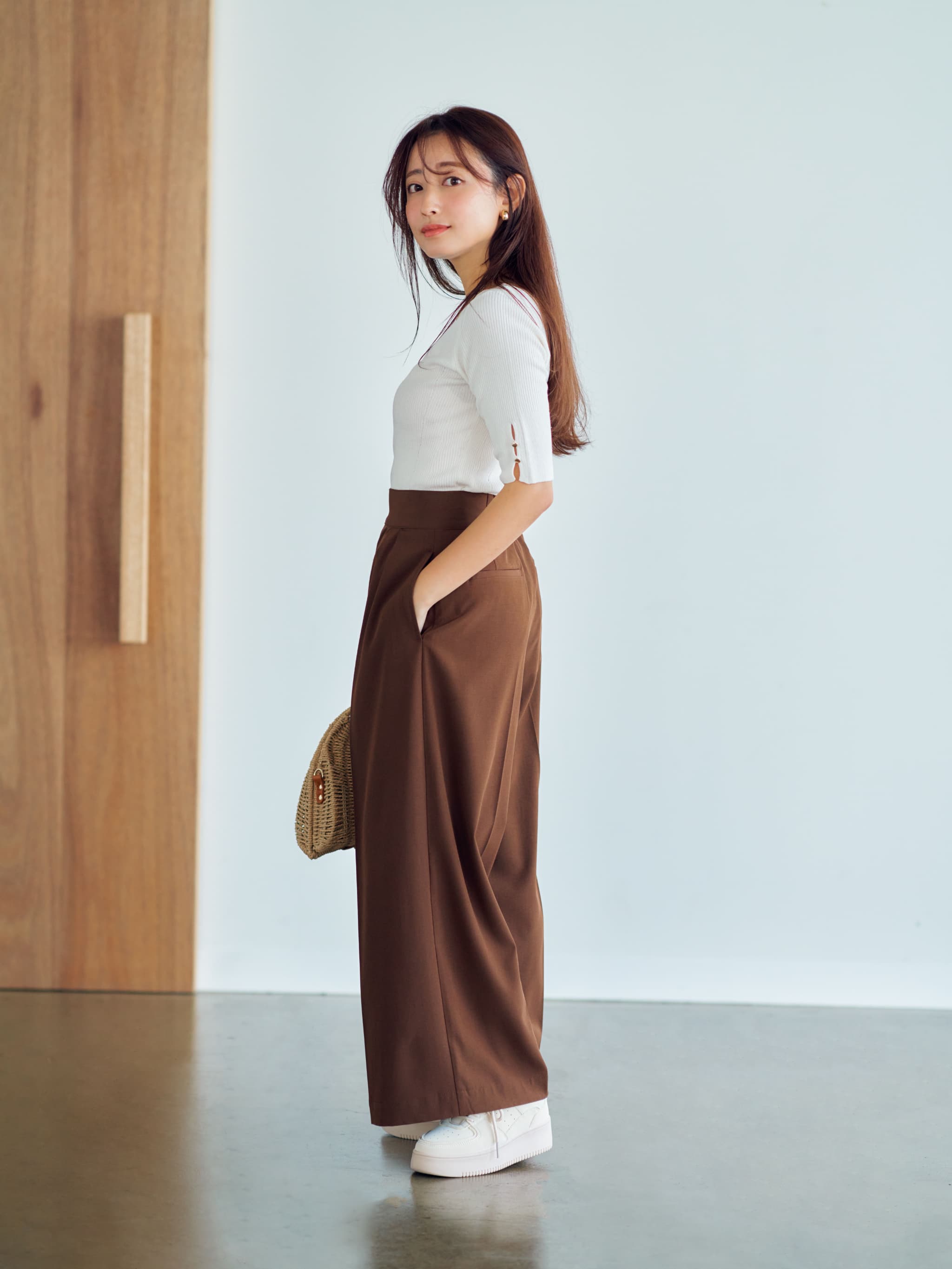サイドベルトツータックパンツ-short & regular | 小柄・低身長女性