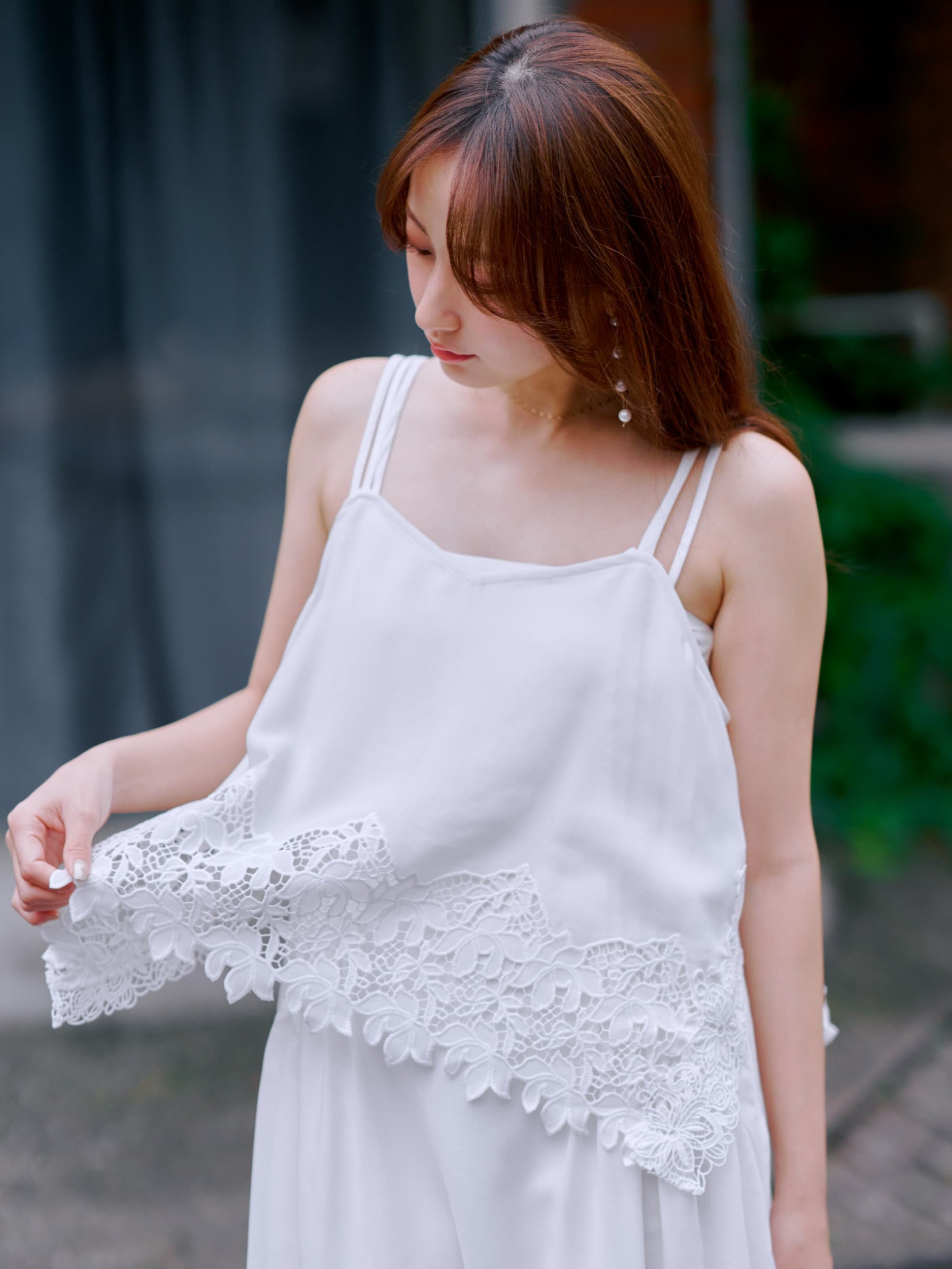 カットワークエンブロイダリーキャミソール | 小柄・低身長女性向け