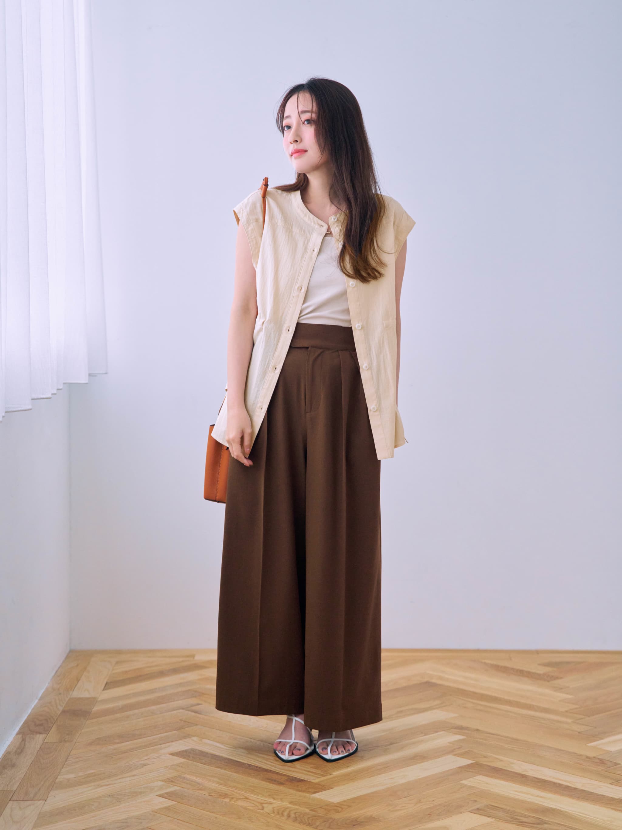 サイドベルトツータックパンツ-short & regular | 小柄・低身長女性