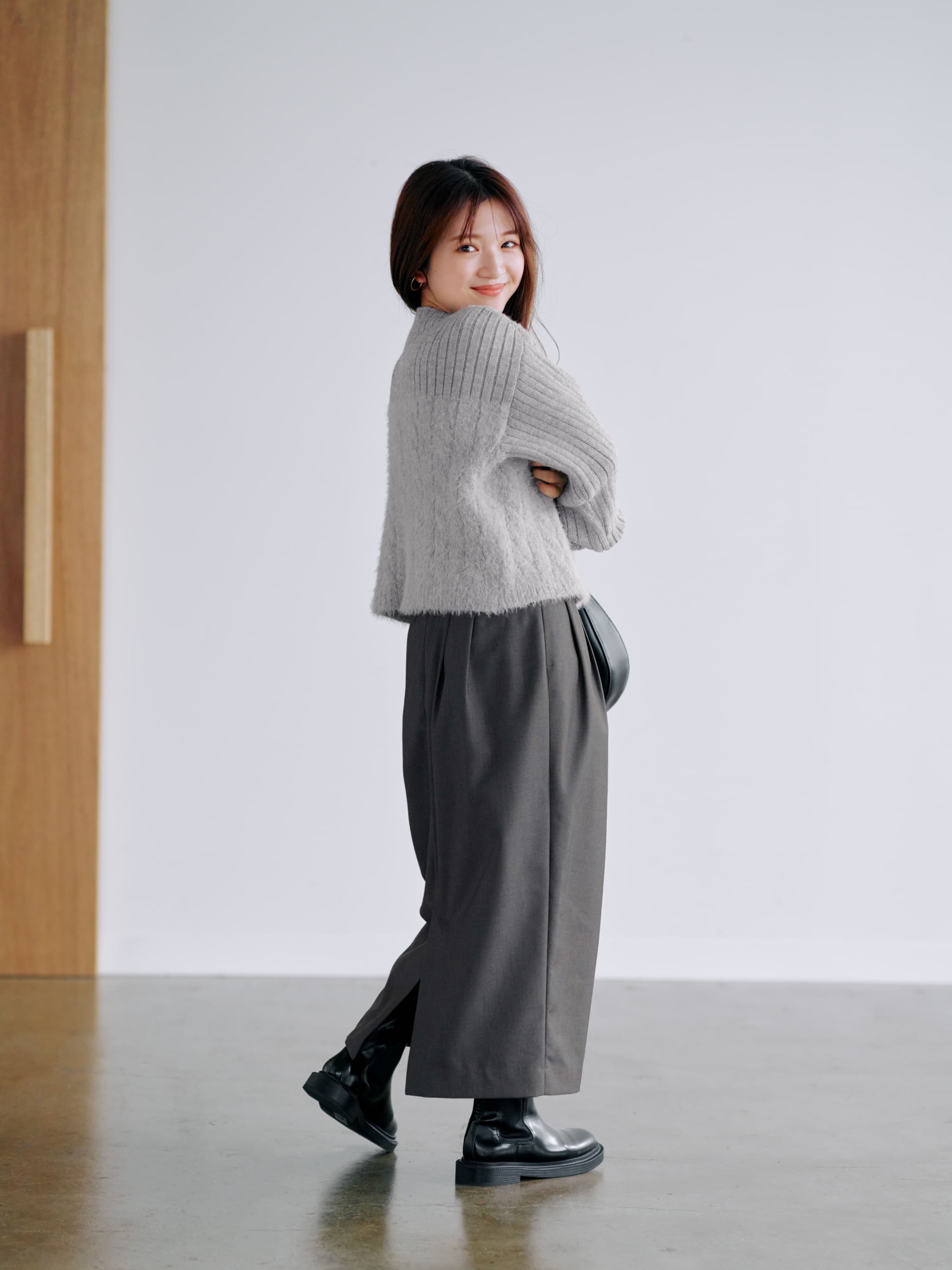 フェザーケーブルドッキングニット | 小柄・低身長女性向け