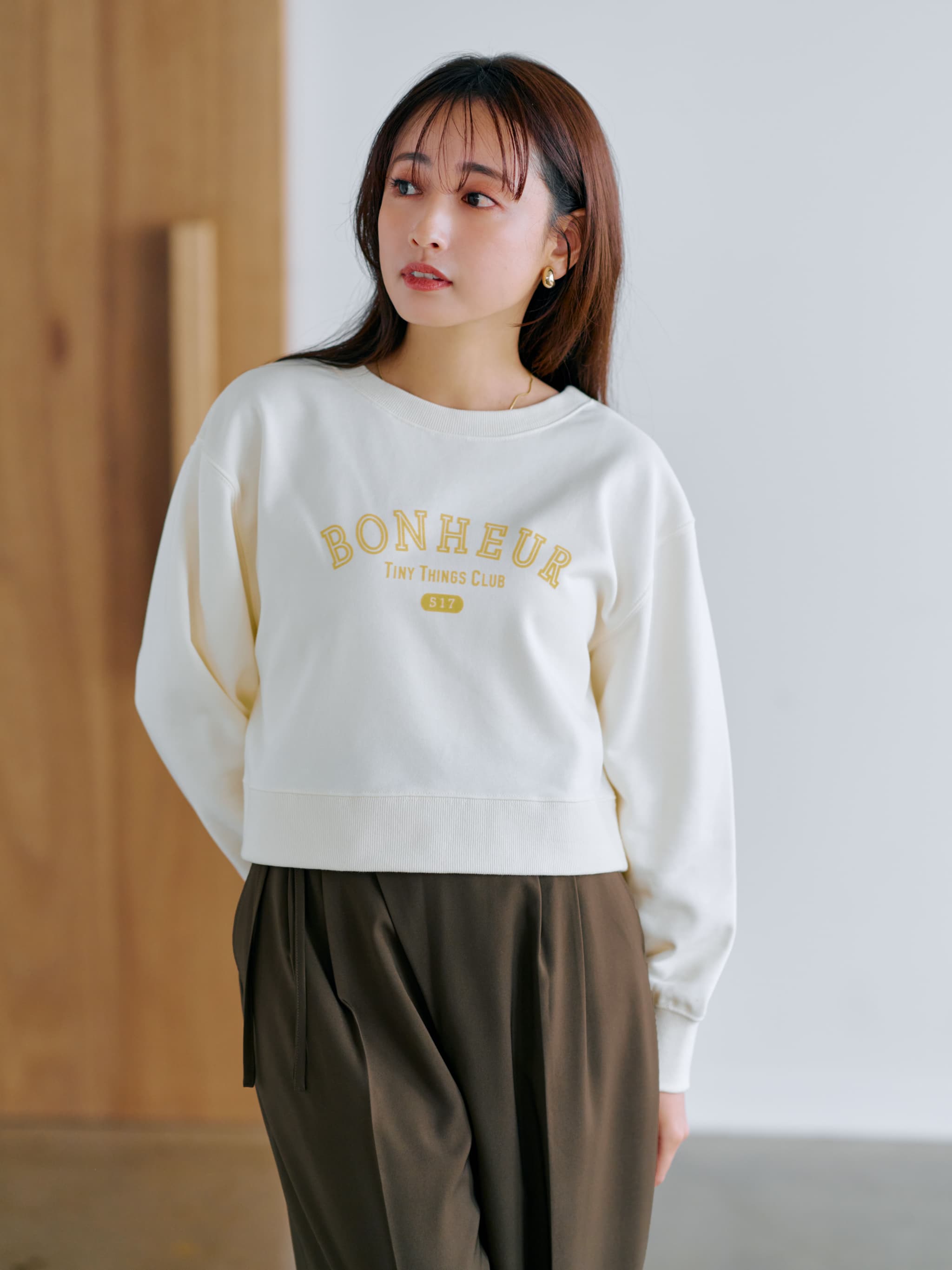 2wayフロッキーロゴスウェット | 小柄・低身長女性向けファッション