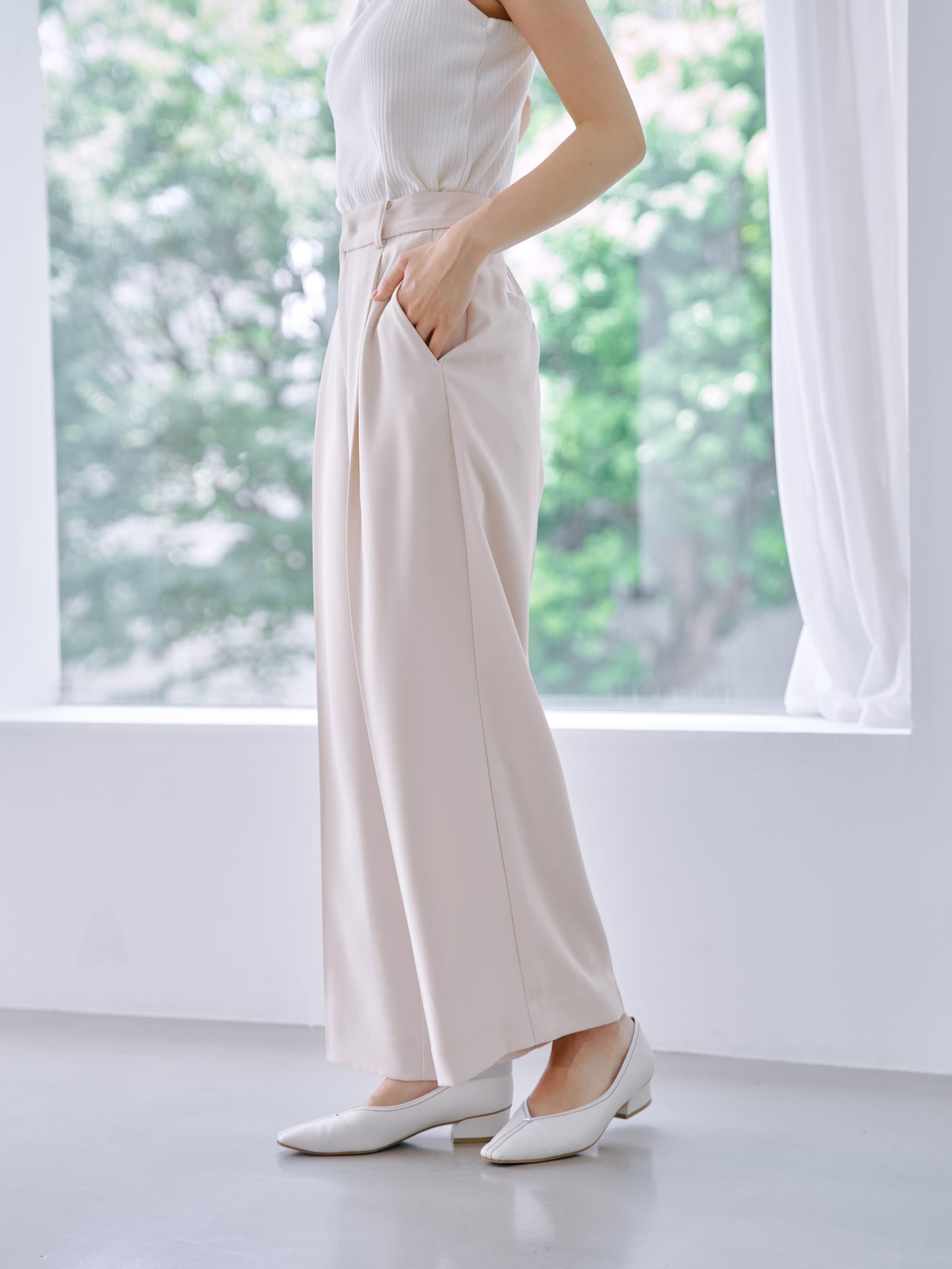 ソフトドビーストレートパンツ-short & regular | 小柄・低身長女性