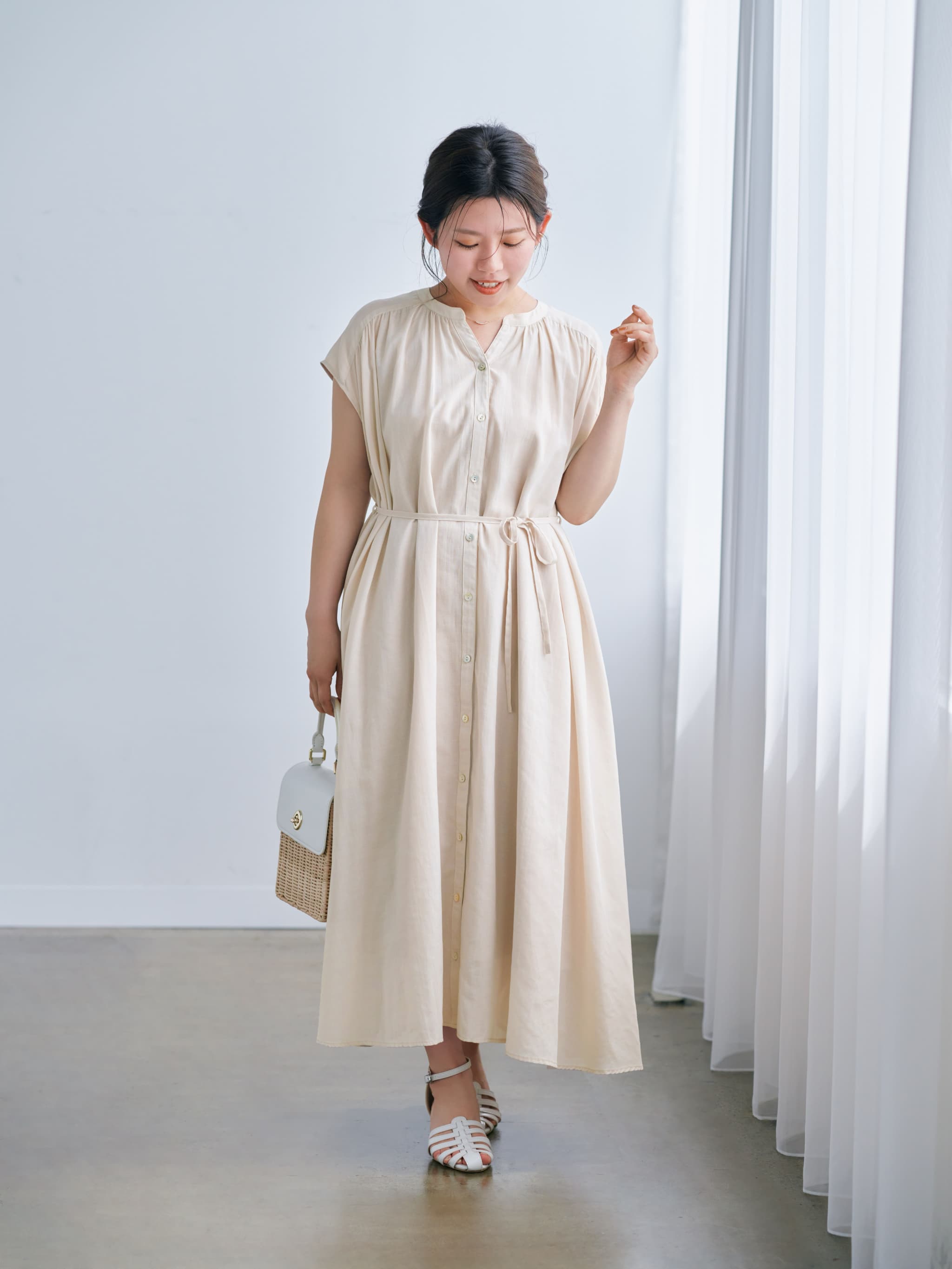 エアリーギャザーワンピース-short & regular | 小柄・低身長女性向け