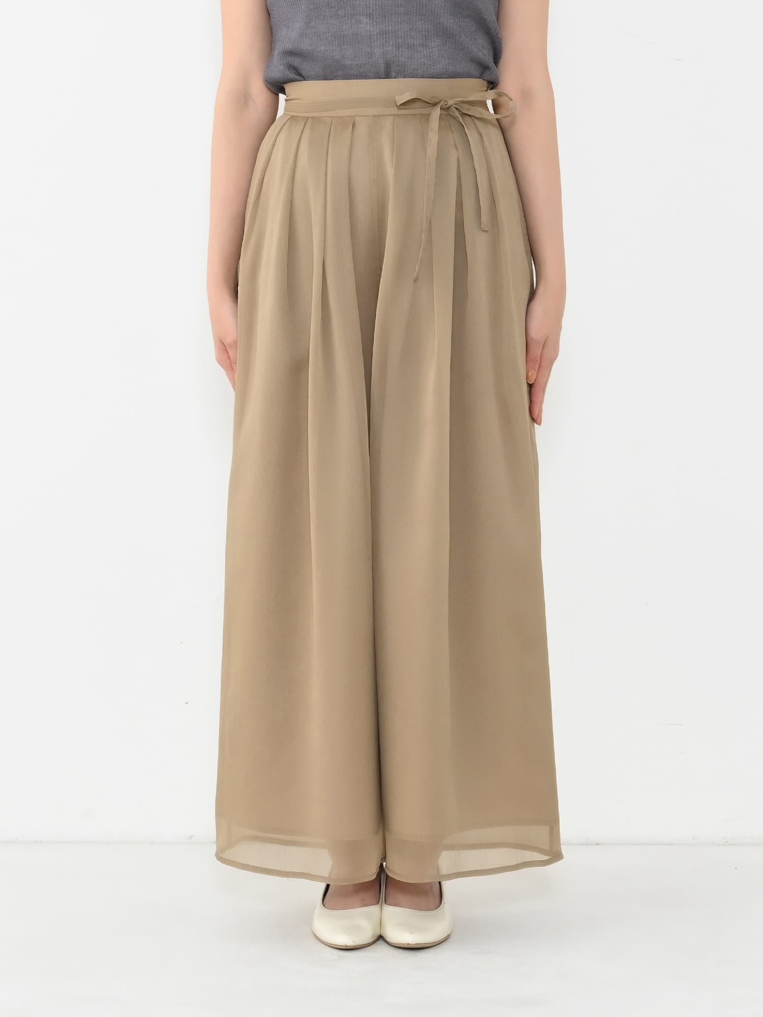 シアータックフレアワイドパンツ-short & regular | 小柄・低身長女性