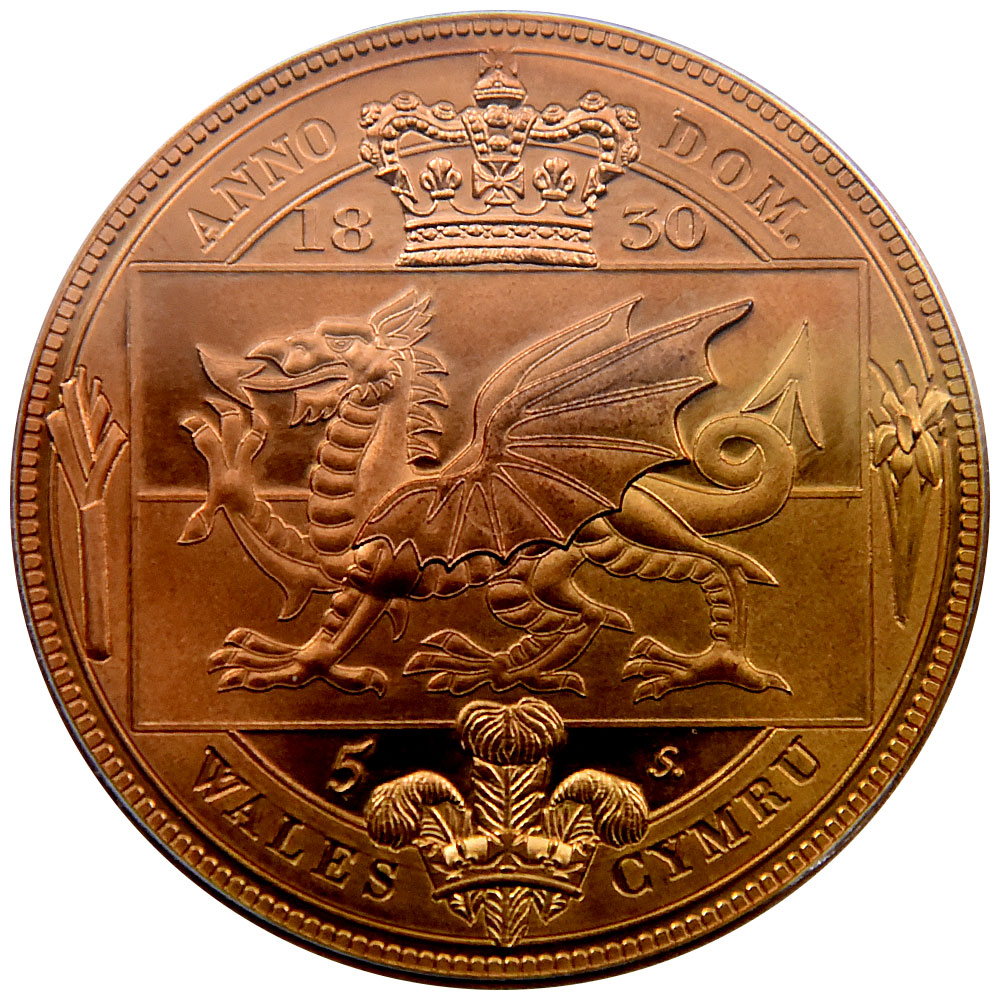 イギリス ”1830” ジョージ4世 クラウン 黄銅貨 PCGS MS67 ドラゴン