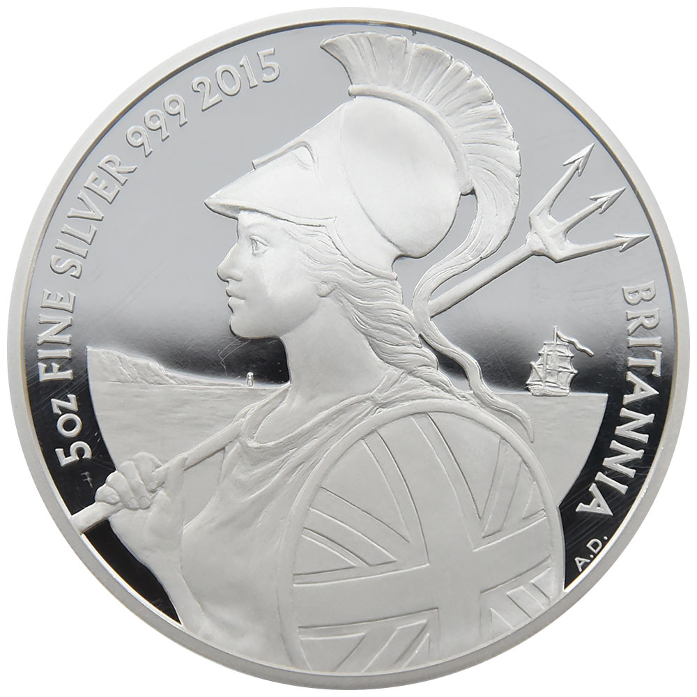 イギリス 2015 エリザベス2世 10ポンド5オンス 銀貨 NGC PF 70 ULTRA