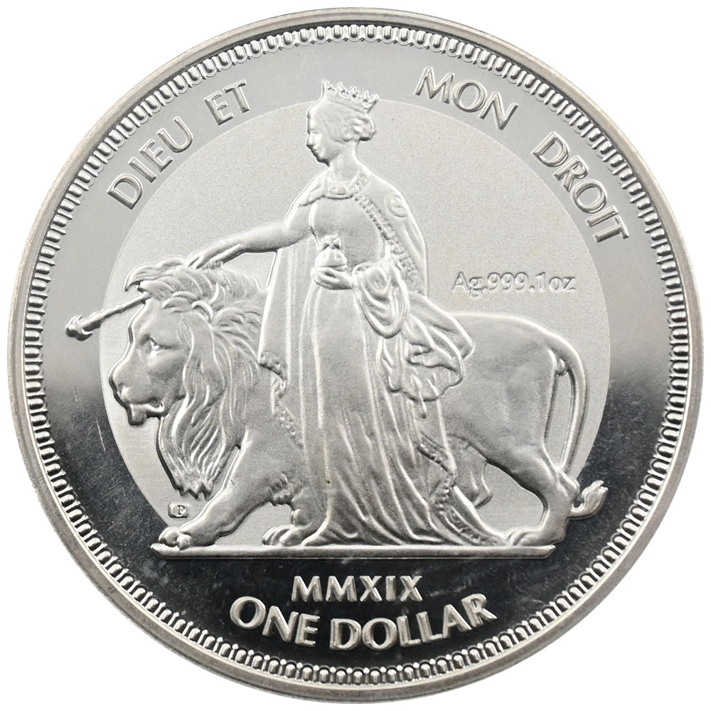 ヴァージン諸島 2019-PM エリザベス2世 1ドル1オンス 銀貨 PCGS MS68
