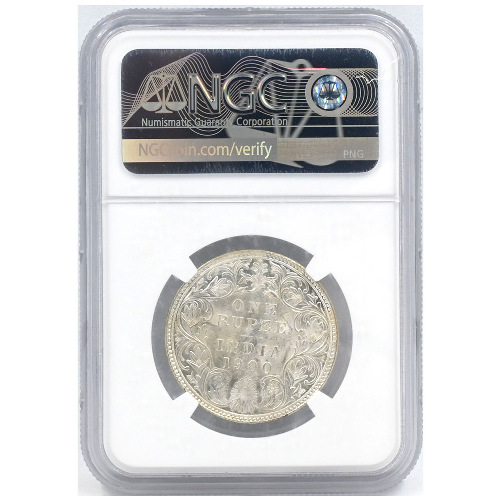 インド 1900B ヴィクトリア 1ルピー 銀貨 NGC MS63 5978121051