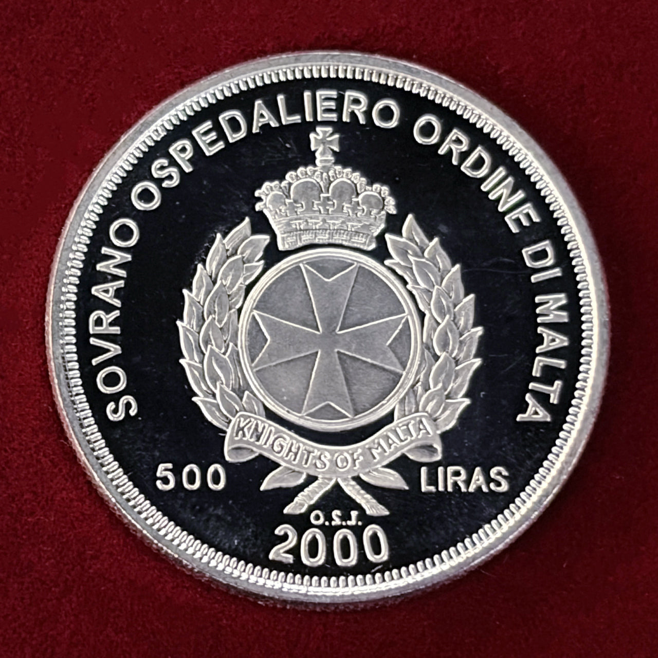 マルタ騎士団】1565年マルタ包囲戦 500リラ 銀貨 プルーフ 2000［B