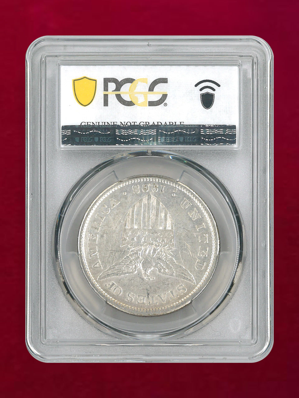 フィリピン】1ペソ 銀貨 1908-S PCGS Genuine Cleaned-AU Detail［B