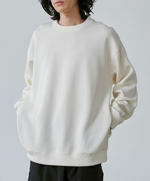 RIB TECHシリーズ】Wフェイスクルーネックスウェット