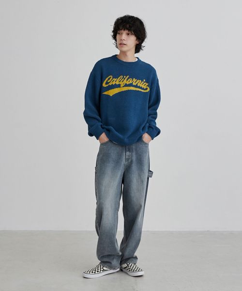 ロゴ ジャガード モール ニット