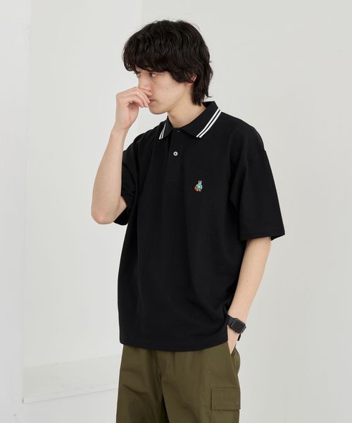 ワンポイントベア刺繍カノコポロシャツ