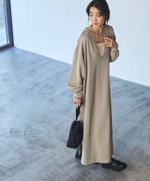 WEB限定】ピグメント裏毛スウェットワンピース