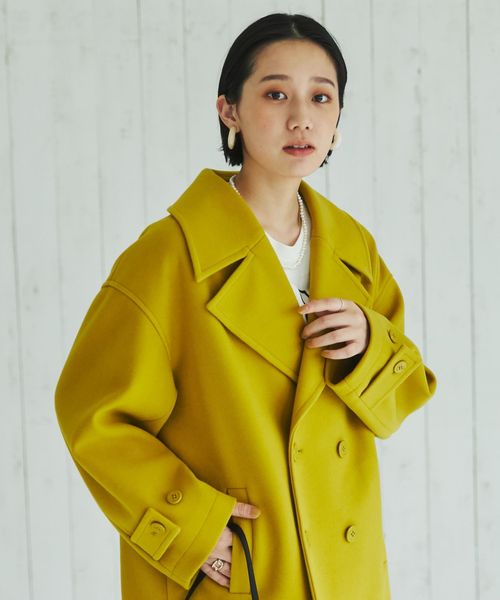 ジャージーメルトンビッグカラーPコート