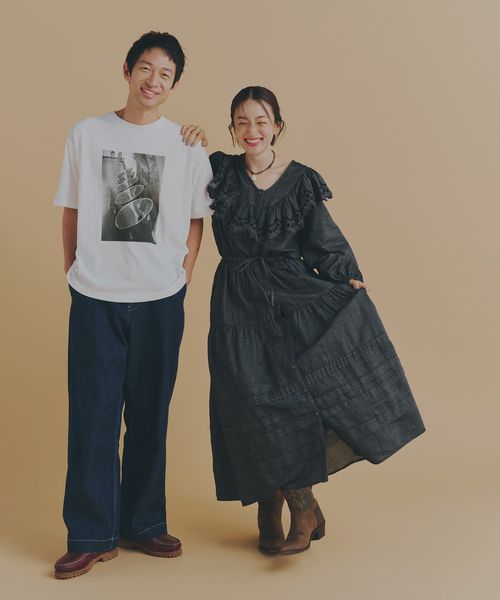 MIYAKO TAKAYAMA フリルデニムワンピース