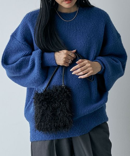 フェイクファーミニポシェット