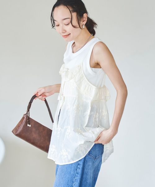 3D刺繍 キャミソールビスチェ