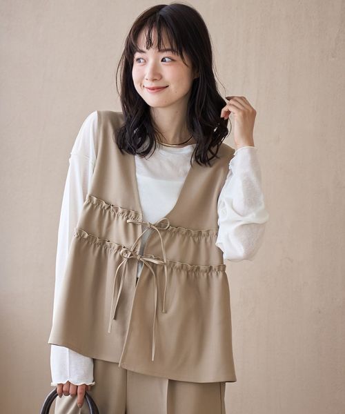 セットアイテム】リネンライク ビスチェセットアップ