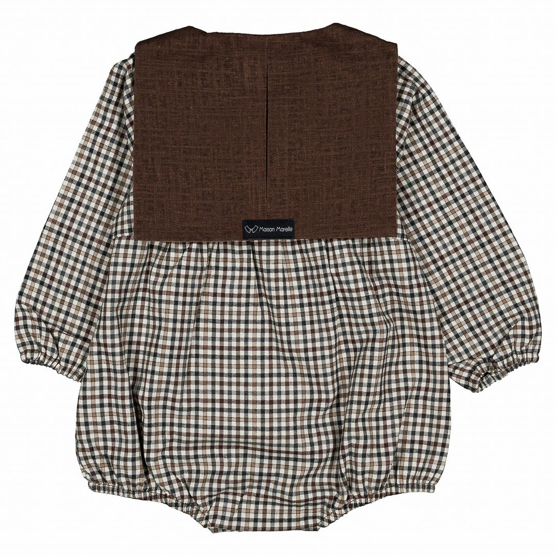 Maison Marelle】Romper CAMBON brown collar ロンパース 12m,18m,24m
