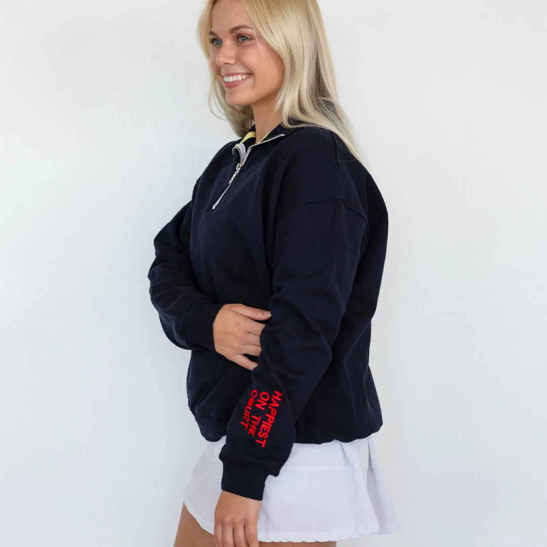 Happiest on the Court® Quarter Zip Tennis Sweatshirt – CourtLife