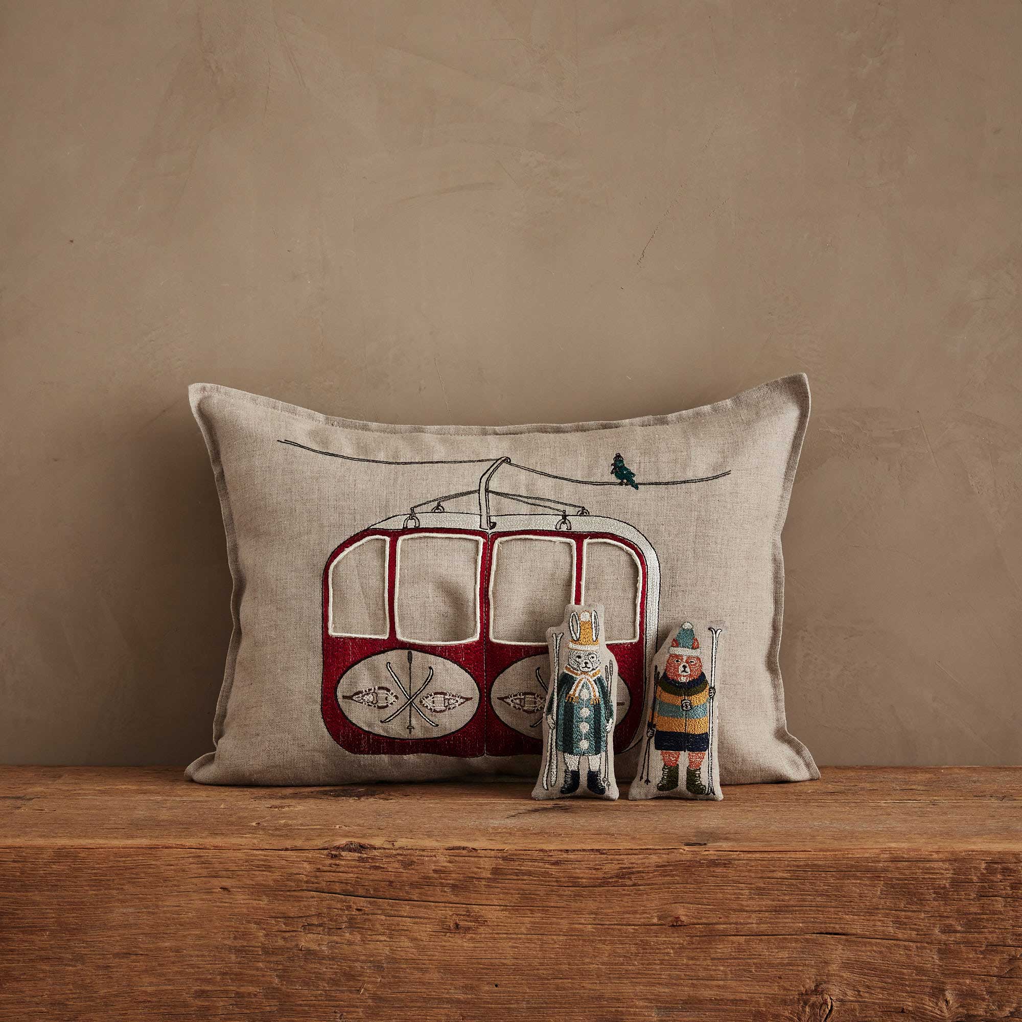 Gondola Ski Lift Pocket Pillow | Coral & Tusk