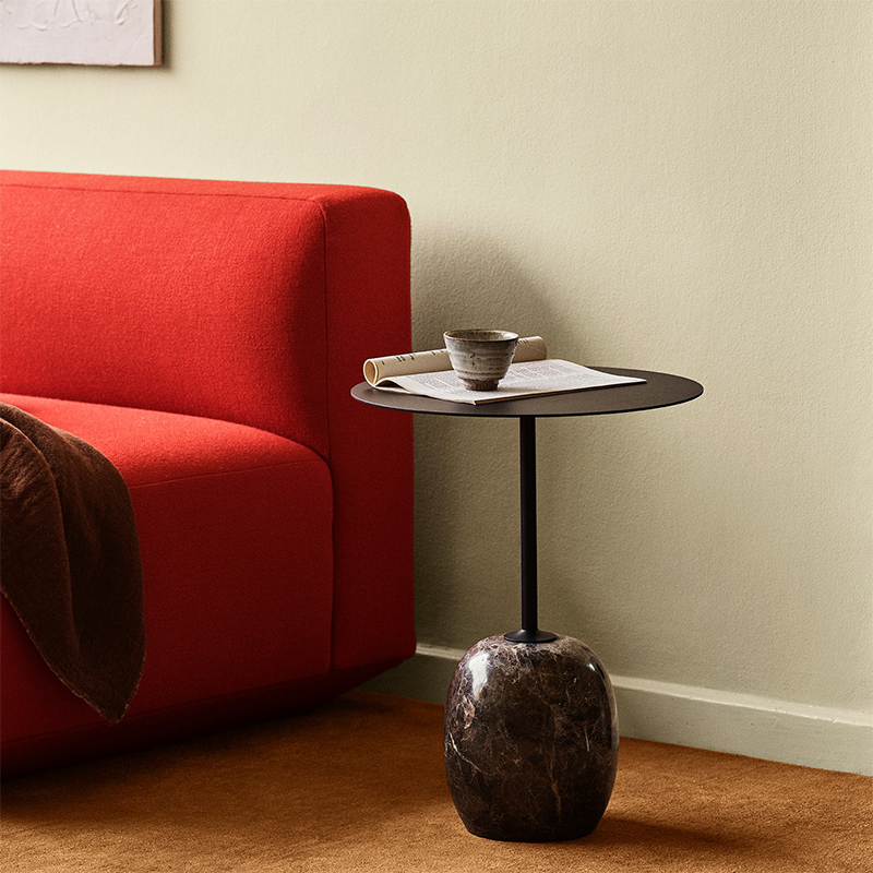 &TRADITION LATO TABLE LN8 ROUND WARM BLACK/EMPARADOR MARBLE