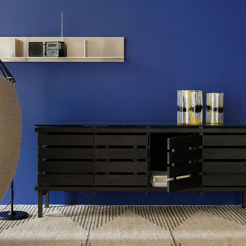 TCS RESÖMA（レソマ）サイドボード ブラック【ガラス板つき