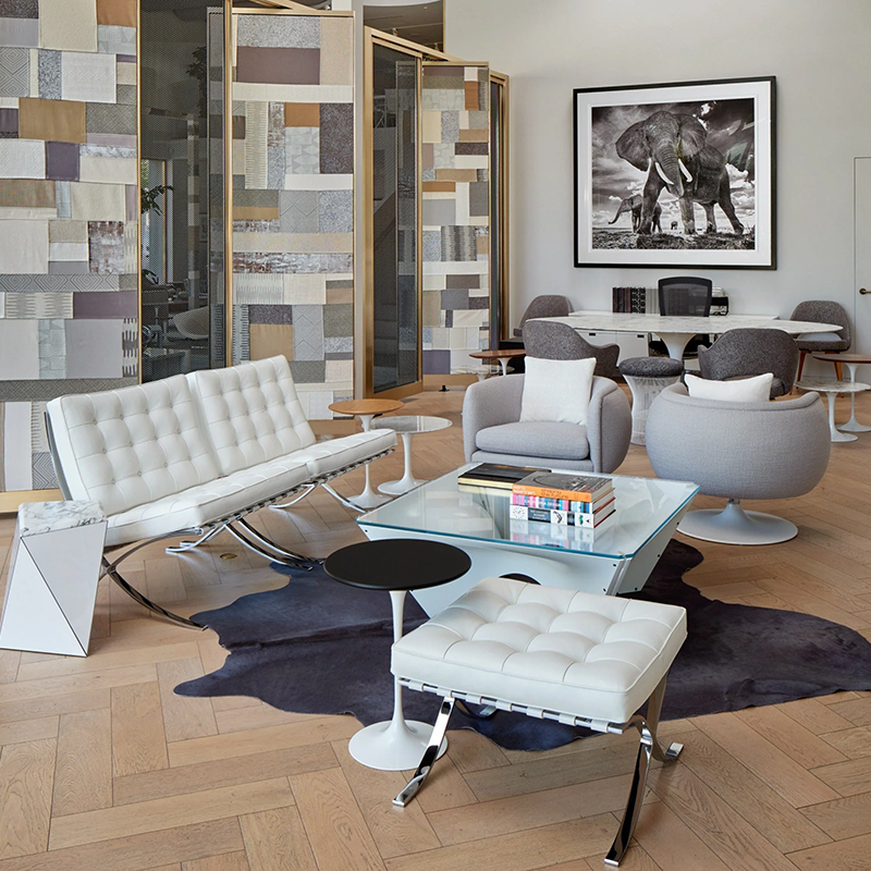 定価160万! 名作 良品 正規Knoll 白 バルセロナ チェア②オットマン