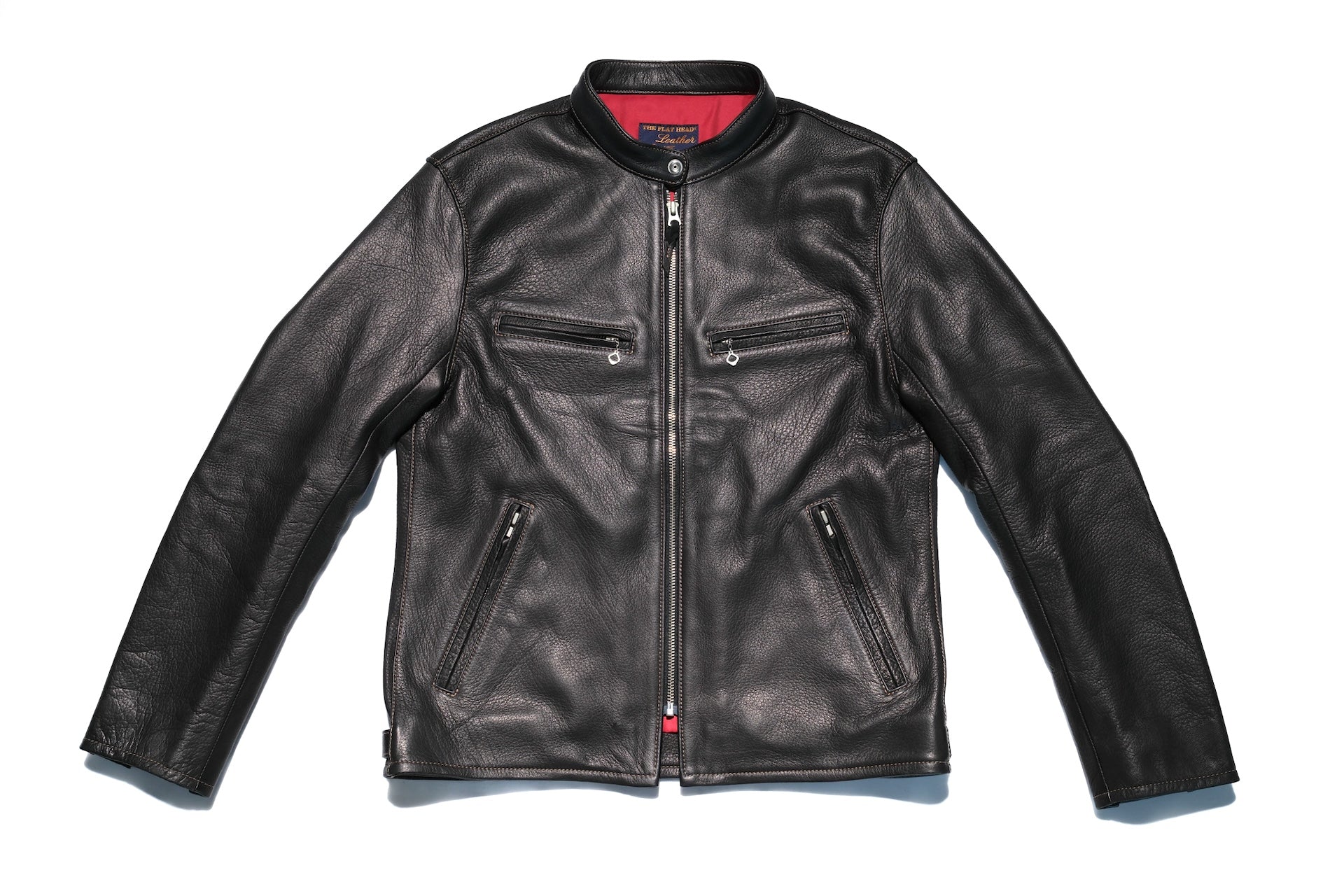 The Flat Head 'Ultimate' Deerskin Stand Collar Single Rider Jacket