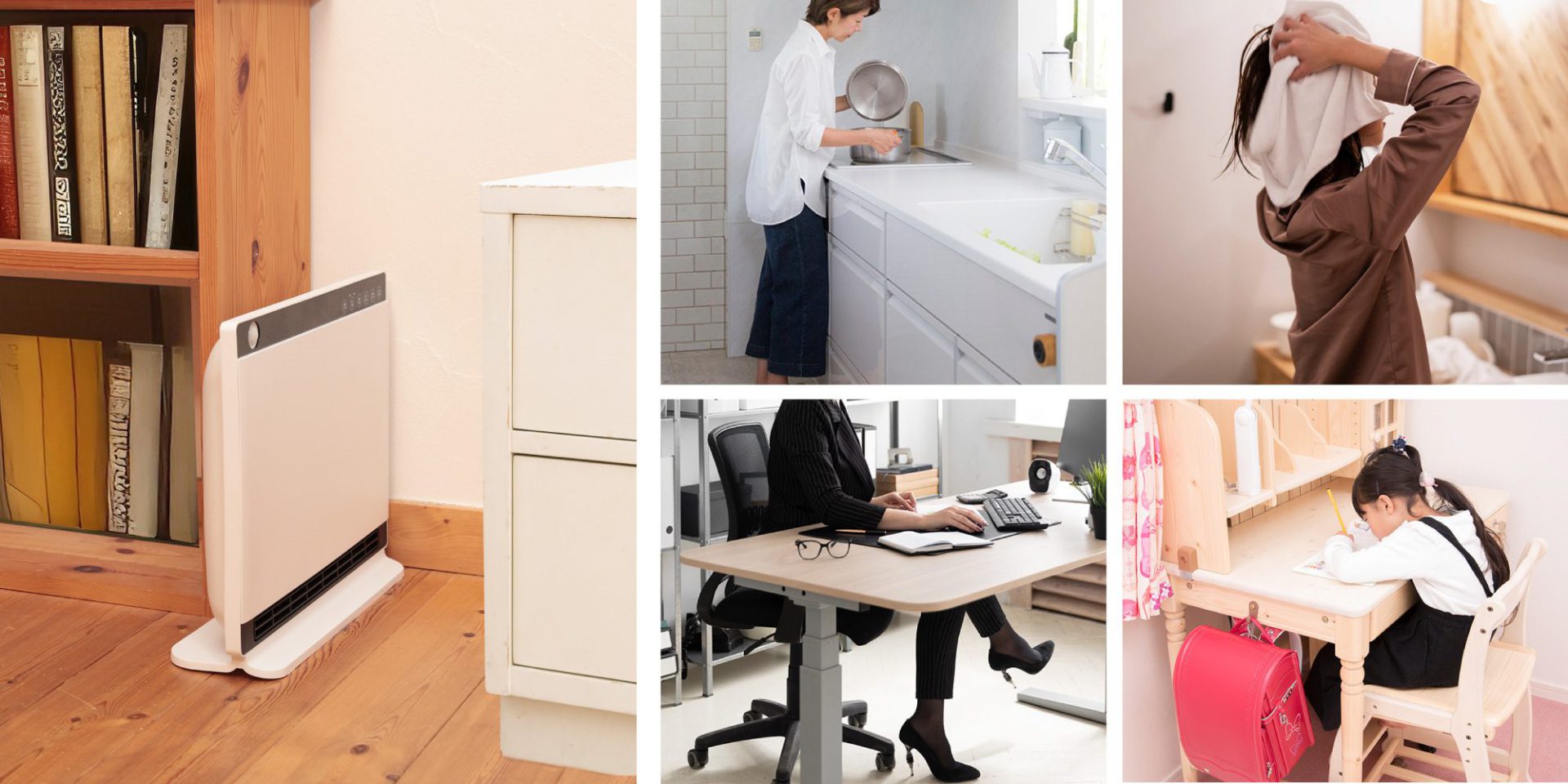 省エネ＆安心のWセンサー搭載 大温風パネルセラミックヒーターを