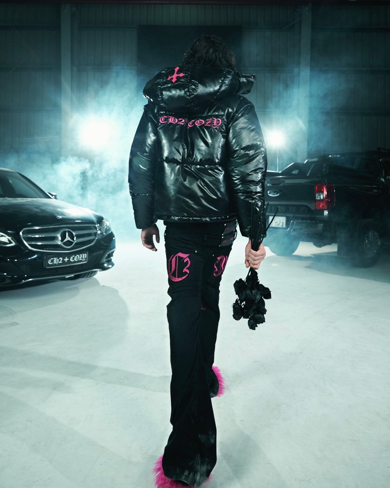 DOUBLE C CROSS BLACK FLARE JEANS (COZY X CH2) – COZY WORLDWIDE