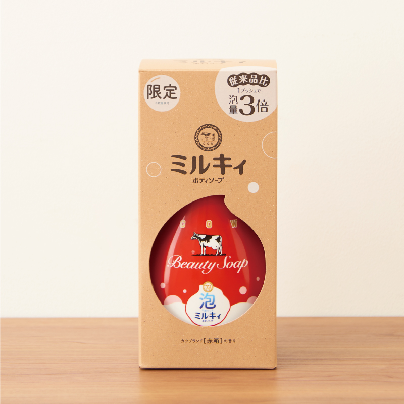 泡で出てくるミルキィボディソープ カウブランド赤箱の香り ポンプ付