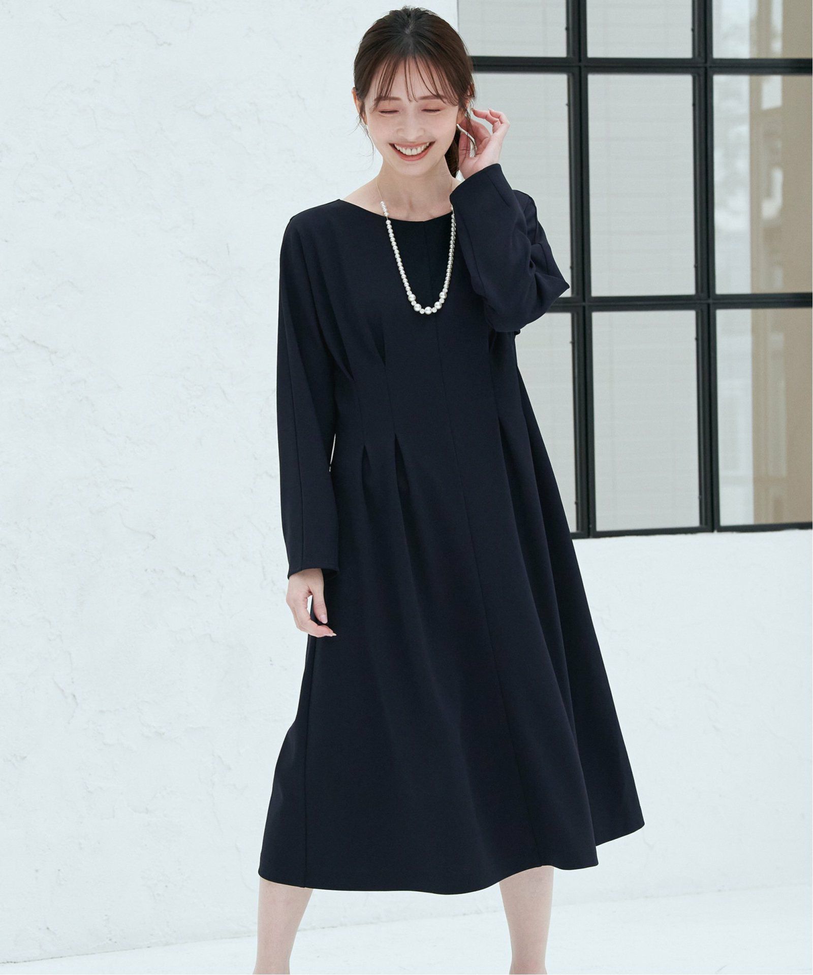 カットジョーゼットタックワンピース,ikka| TOKYO DESIGN CHANNEL