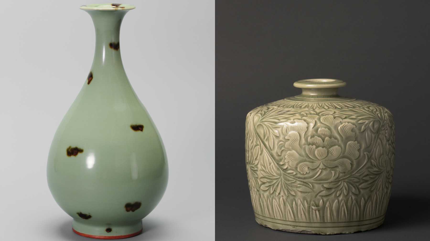 青磁の青はいつも同じ色ではない」国宝・飛青磁花生など名品集う特別展