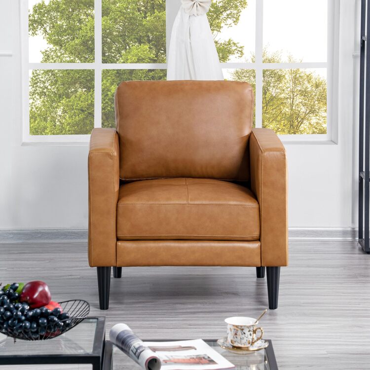 Genuine Leather Accent Chair by Marisa from Naomi Home