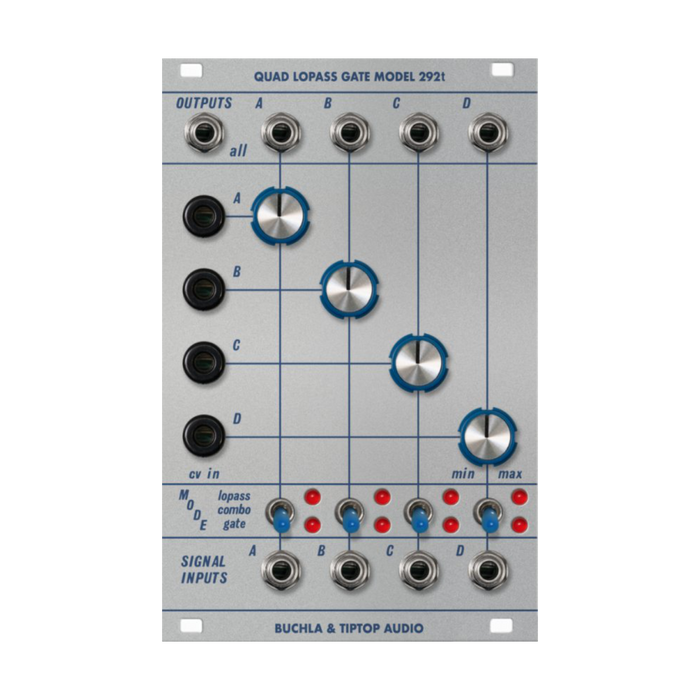 Buchla & Tiptop Audio Model 292t Quad Lopass Gate— Clockface Modular