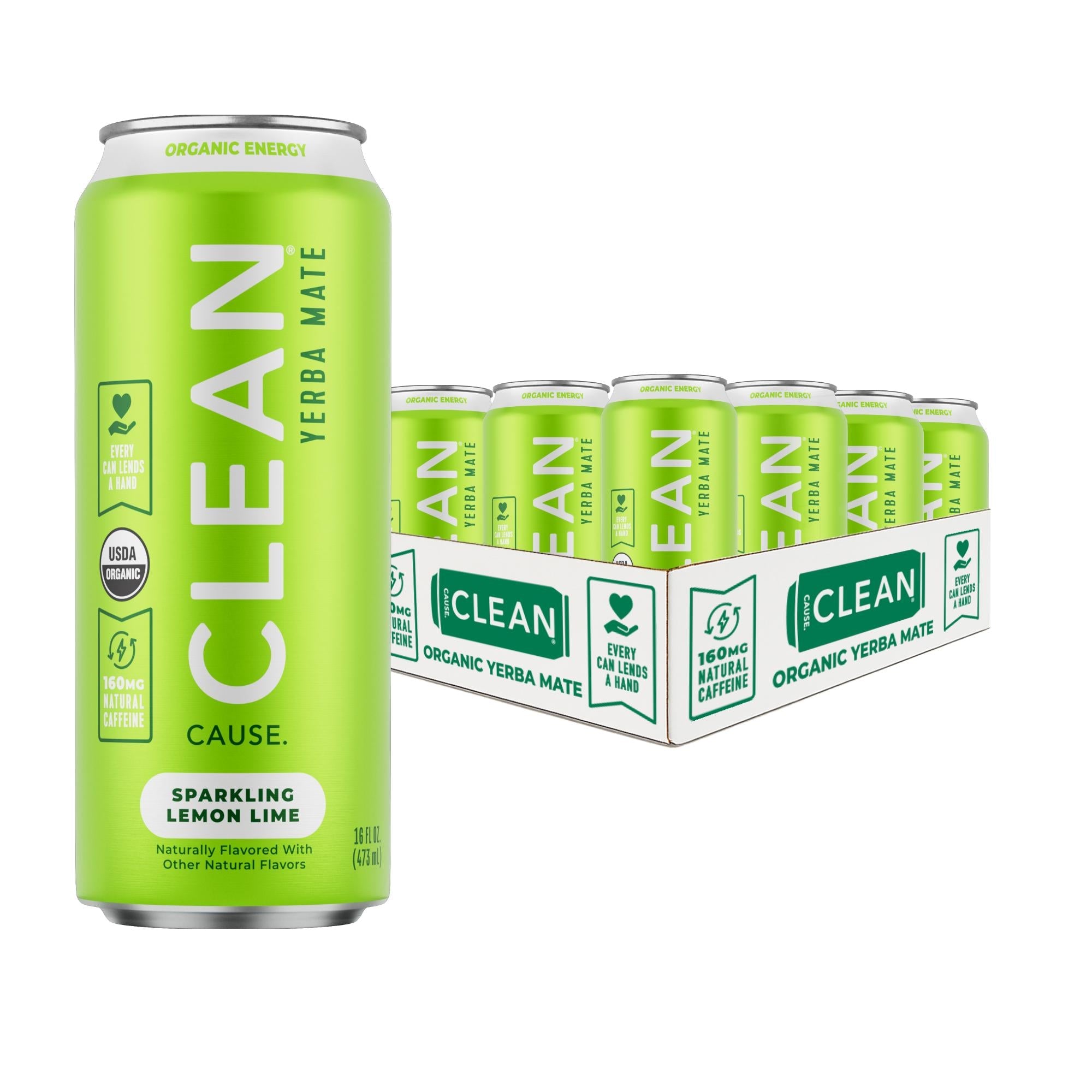 Lemon Lime Low Calorie Sparkling Yerba Mate | 160mg Clean Caffeine