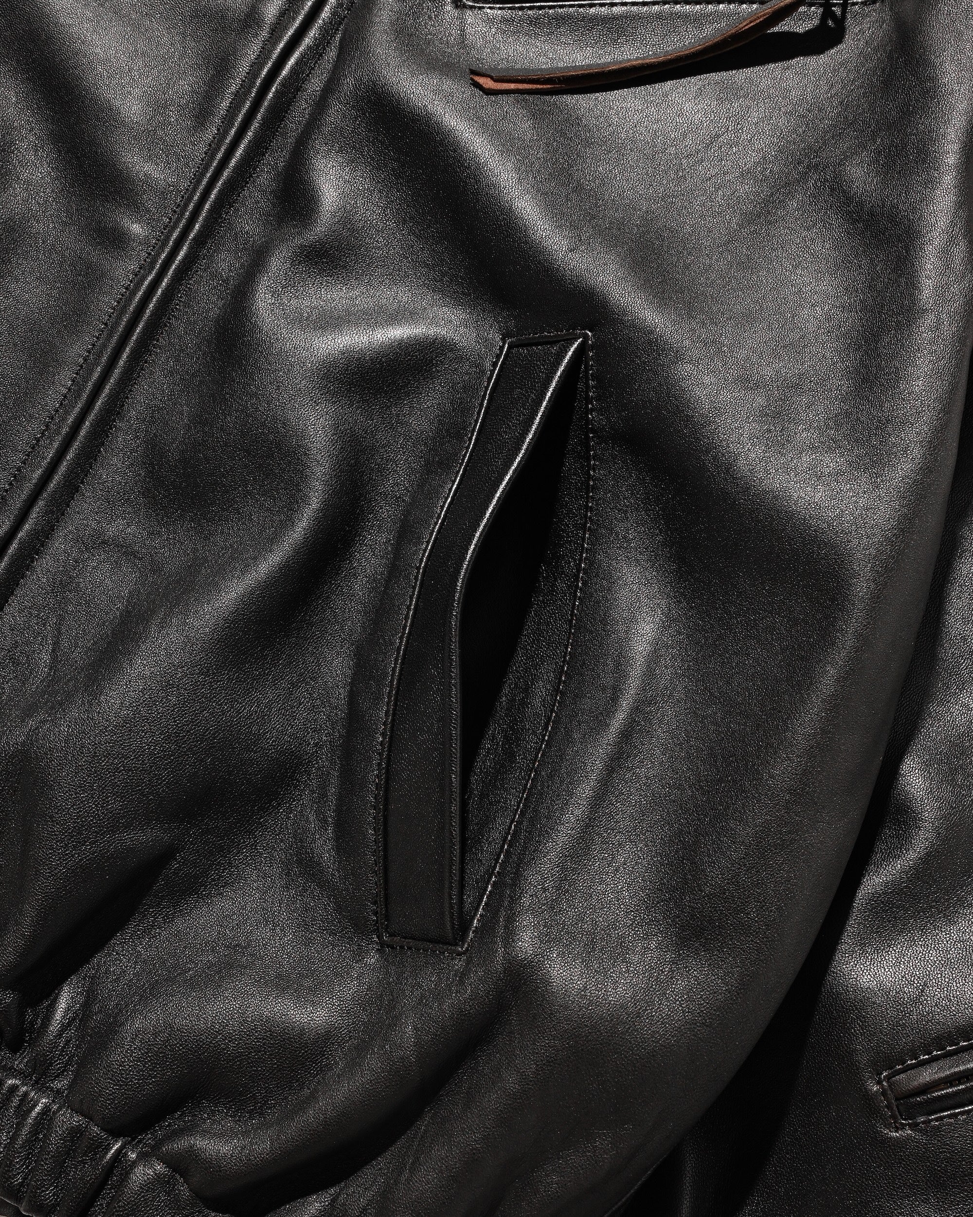 2.18 WED 20:00- PRE ORDER】SHEEP LEATHER UTILITY JACKET (BLACK)