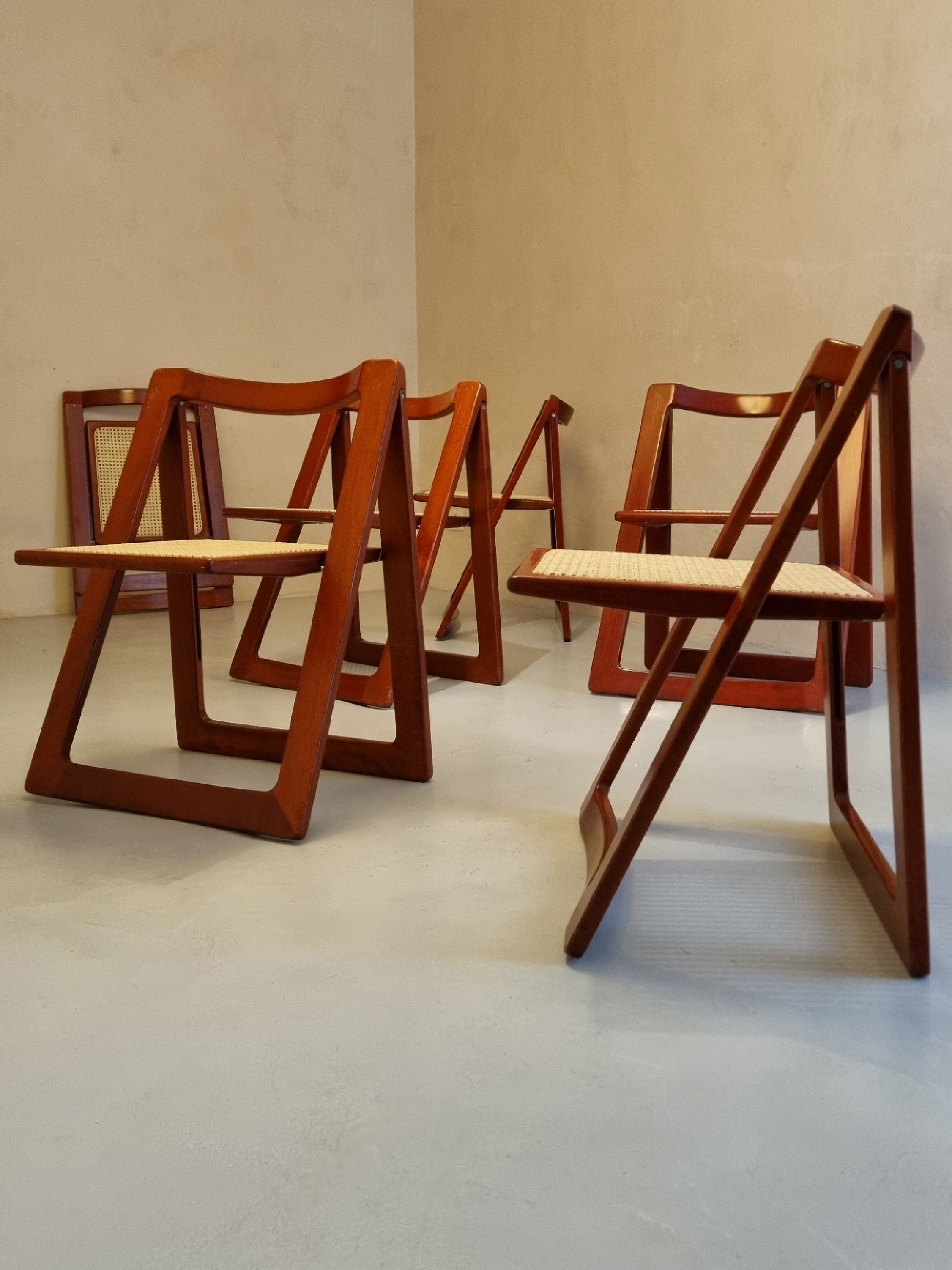 Trieste Folding Chairs by Aldo Jacober (Set of 6), Chairs, Vintage