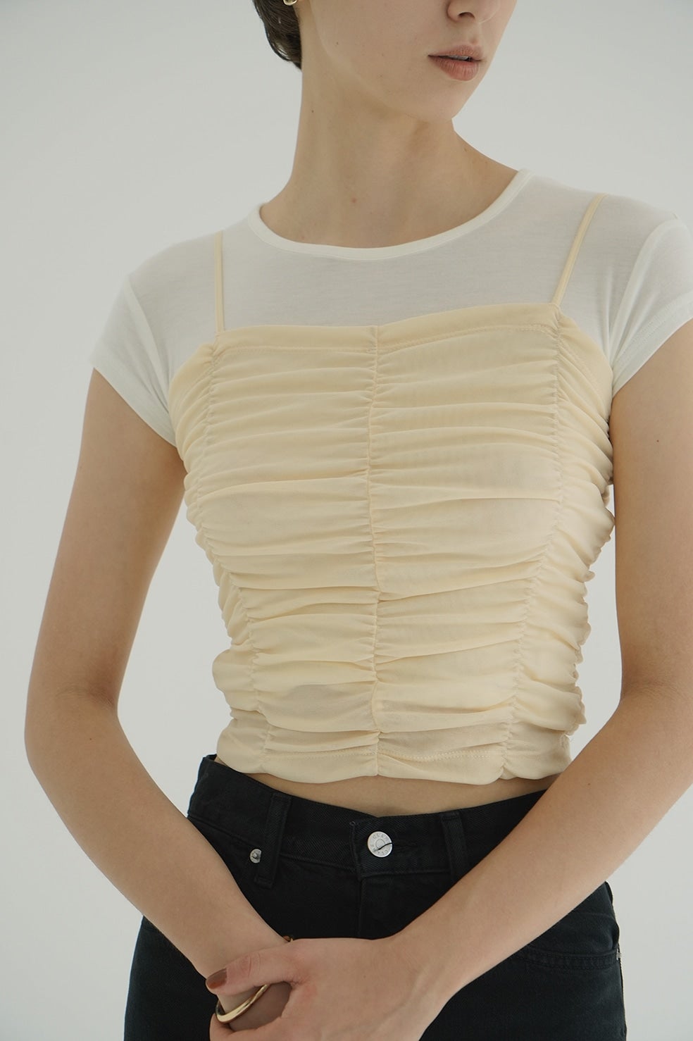 SHIRRING CAMI TOPS｜TOPS(トップス)｜CLANE OFFICIAL ONLINE STORE