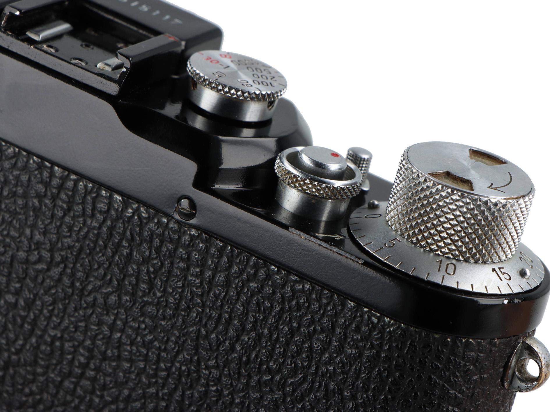 Leica IIIC repainted black + Elmar 50mm 3,5 silver (10064) | Leica