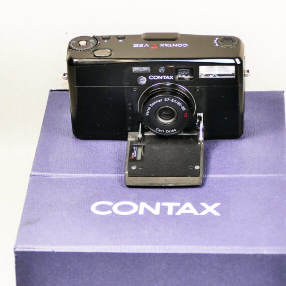 Contax TVS III Black camera W/30-60mm built in lens, sold with