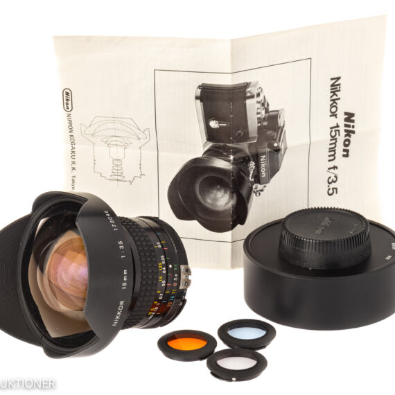 Nikon 15mm F3.5 Nikkor AI Rare lens sold with original caps. Mint