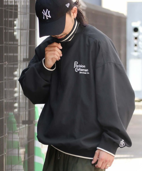 JAVAジャバ 別注》カジュアル×メンズライク。リブラインロゴ刺繍ハーフ