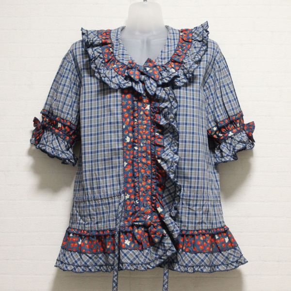 ブルー粒苺オーバーブラウス - ピンクハウス通販｜リサイクル