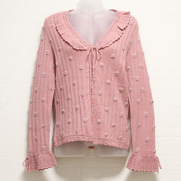 ピンク花刺繍ニットカーディガン - ピンクハウス通販｜リサイクル